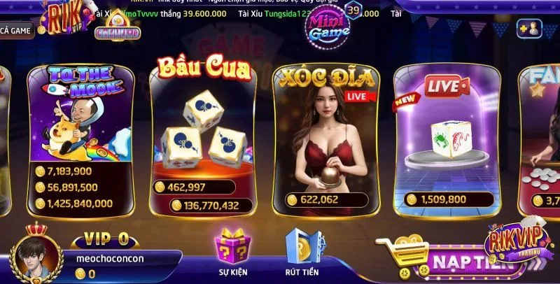 Hướng dẫn các bước tham gia Bầu cua live Rikvip