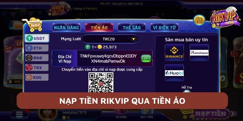 Phương thức tiền ảo được cổng game hỗ trợ nhiều mệnh giá khác nhau 
