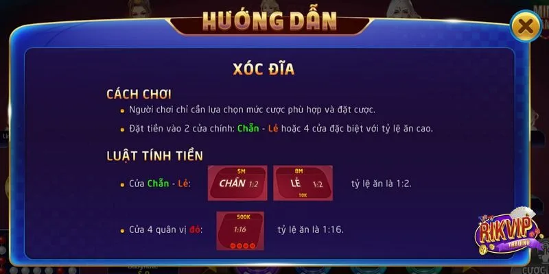 Khám Phá Xóc Đĩa - Hướng Dẫn Cách Chơi Và Mẹo Thắng Chắc 100% 4 Quy tắc thắng thua trong game