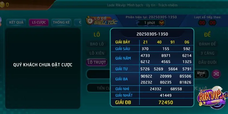 Thời gian quay thưởng