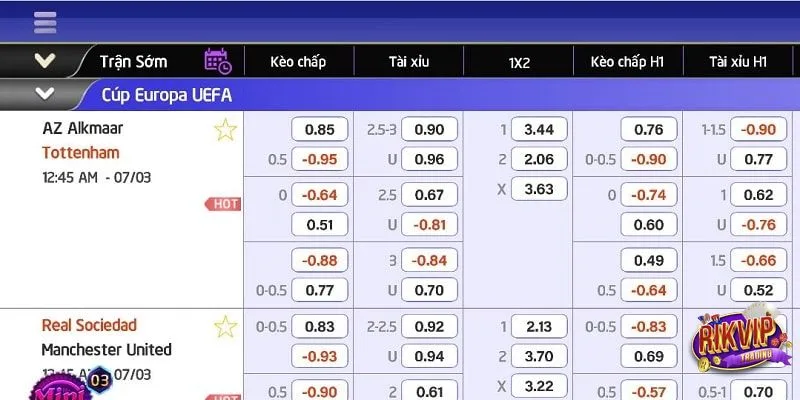 K Thể Thao Rikvip - Lựa Chọn Đáng Tin Cậy Của Cược Thủ 4 Tỷ lệ cược 1x2 tại K thể thao RikVip bạn nên biết